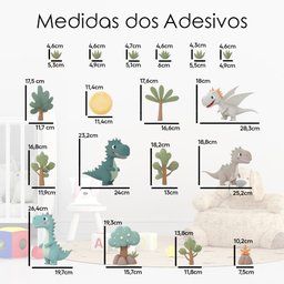 Adesivo de Parede Infantil Dinossauros Tiranossauro Dragão - 3