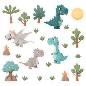 Adesivo de Parede Infantil Dinossauros Tiranossauro Dragão
