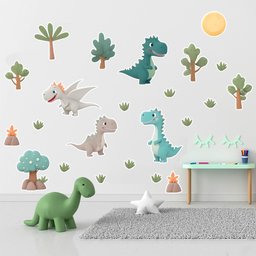 Adesivo de Parede Infantil Dinossauros Tiranossauro Dragão - 2