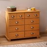 Cômoda Madeira Maciça 8 Gavetas Mel Idimex - 1