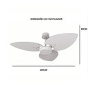 Ver imagem 6 de Ventilador de Teto Com Controle Remoto Natuvent Dahlia No Light 3 Pás Madeira Preto 127v