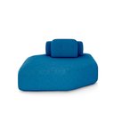 Ver imagem 1 de Sofá Ilha Dakota Chaise 168cm Modulado Encosto Almofada Solta Veludo Azul G33 - Gran Belo