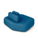 Ver imagem 5 de Sofá Ilha Dakota Chaise 168cm Modulado Encosto Almofada Solta Veludo Azul G33 - Gran Belo