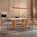 Ver imagem 2 de Mesa Noronha 180cm Tampo com Vidro Laqueado com 6 Cadeiras Munique