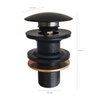 Válvula Click Preto Escoamento Pia Ralo para Cuba Banheiro Lavabo - 3
