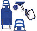 Ver imagem 3 de Carrinho de Compras Feira Reforçado Grande Dobrável Multi Azul