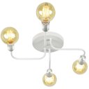 Ver imagem 3 de Lustre Plafon Hashtag Branco Com Escovado De 4 Braços