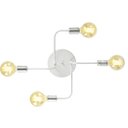Ver imagem 1 de Lustre Plafon Hashtag Branco Com Escovado De 4 Braços