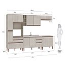 Ver imagem 3 de Cozinha Modulada New 293 X 214 Cm 5 Peças 13 Portas 5 Gavetas Nicho Forno/micro Mdp Legno - Clicklar