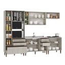 Ver imagem 2 de Cozinha Modulada New 293 X 214 Cm 5 Peças 13 Portas 5 Gavetas Nicho Forno/micro Mdp Legno - Clicklar