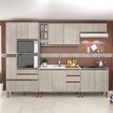 Ver imagem 1 de Cozinha Modulada New 293 X 214 Cm 5 Peças 13 Portas 5 Gavetas Nicho Forno/micro Mdp Legno - Clicklar