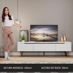 Rack para Tv até 75 Polegadas Madesa Brest 2 Portas 1 Gaveta Branco - 5