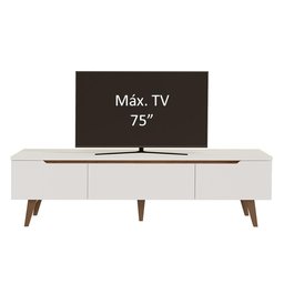 Rack para Tv até 75 Polegadas Madesa Brest 2 Portas 1 Gaveta Branco - 6