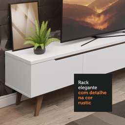Rack para Tv até 75 Polegadas Madesa Brest 2 Portas 1 Gaveta Branco - 8