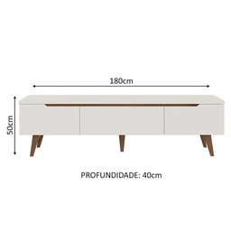 Rack para Tv até 75 Polegadas Madesa Brest 2 Portas 1 Gaveta Branco - 3