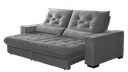 Ver imagem 1 de Sofá Retrátil e Reclinável 2,50m Pillow Top Suede Juliette Cinza