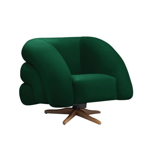 Poltrona Giratória Orgânica com Balanço Tana Bouclê Verde E03 - D’Rossi