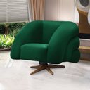 Ver imagem 2 de Poltrona Giratória Orgânica com Balanço Tana Bouclê Verde E03 - D’Rossi