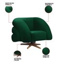 Ver imagem 3 de Poltrona Giratória Orgânica com Balanço Tana Bouclê Verde E03 - D’Rossi