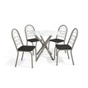 Ver imagem 2 de Conjunto Mesa Volga Tampo de Vidro Incolor 4 Cad Níquel/pt