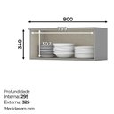 Ver imagem 3 de Armário Aéreo Basculante Americana 80cm Cinza - Móveis Henn