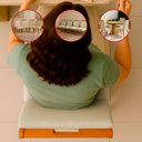Ver imagem 3 de Kit 4 Cadeira de Jantar Emily Estofada Linho Bege Pé de Madeira Castanho - Arkell
