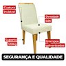 Kit 4 Cadeira de Jantar Emily Estofada Linho Bege Pé de Madeira Castanho - Arkell - 7