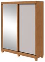 Ver imagem 1 de Guarda-roupas Casal 2 Portas 2 Gavetas Zeine com Pés com Espelho - Lopas Amendoa Clean/off White