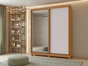 Ver imagem 6 de Guarda-roupas Casal 2 Portas 2 Gavetas Zeine com Pés com Espelho - Lopas Amendoa Clean/off White