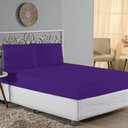 Ver imagem 1 de Jogo de Cama Casal Viúva Nobre 3 Peças Malha 100% Algodão - Roxo