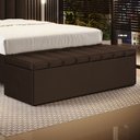 Ver imagem 1 de Calçadeira Baú Navi 140 para Cama de Casal N-027 Veludo Marrom Chocolate Aradecor