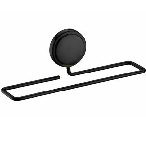 Toalheiro Lavabo Porta Toalha Rosto 25CM C/ Adesivo Preto Fosco Future