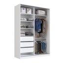 Ver imagem 2 de Guarda Roupa Solteiro com Espelho Branco 165x59,8x235cm 2 Portas de Correr Rc2002 Emovell