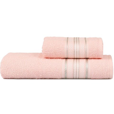 Jogo de Toalhas Banho e Rosto Rubi 280g/m² 98% Algodão Atlântica Rosa Fada