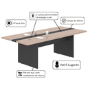 Ver imagem 2 de Mesa Reunião Escritório 6 Lugares Linha Alta 2,40m Nogueira