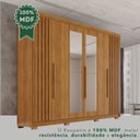 Ver imagem 7 de Guarda-Roupa Casal com Pés e Espelho 100% MDF 6 Portas 6 Gavetas Granada Premium Marrom/Cinamomo