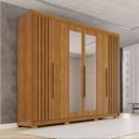 Ver imagem 1 de Guarda-Roupa Casal com Pés e Espelho 100% MDF 6 Portas 6 Gavetas Granada Premium Marrom/Cinamomo