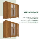 Ver mais imagens de Guarda-Roupa Casal com Pés e Espelho 100% MDF 6 Portas 6 Gavetas Granada Premium Marrom/Cinamomo