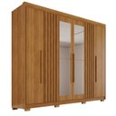 Ver imagem 2 de Guarda-Roupa Casal com Pés e Espelho 100% MDF 6 Portas 6 Gavetas Granada Premium Marrom/Cinamomo