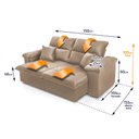 Ver imagem 2 de Sofá Retrátil Reclinável Trento 1,50m Suede Velut Bege Molas no Assento - King House