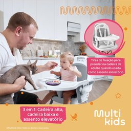 Cadeira de Alimentação Berry 3 em 1 Rosa Multikids Baby - Bb390 Bb390 Multikidsbaby - 2