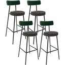 Ver imagem 1 de Kit 04 Banquetas Alta Bar Cozinha Sala Jantar Milão L02 Facto Verde Musgo Linho Chumbo - Lyam Decor