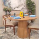 Ver imagem 1 de Mesa de Jantar Cone Base Mel Oitavada Tampo Redondo 1,00m Laminado **somente a Mesa**