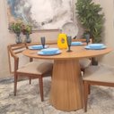 Ver imagem 1 de Mesa de Jantar Cone Base Mel Oitavada Tampo Redondo 1,00m Laminado **somente a Mesa**