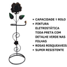 Suporte Porta Papel Higiênico 1 Rolo em Ferro de Chão Artesanal com Rosas:marron - 3