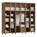 Ver imagem 3 de Quarto de Casal Grécia: Guarda-Roupa 12 Portas c/ Espelho Cama Cômoda 6 Gavetas Madeira Pinus Imbuia
