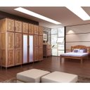 Ver imagem 1 de Quarto de Casal Grécia: Guarda-Roupa 12 Portas c/ Espelho Cama Cômoda 6 Gavetas Madeira Pinus Imbuia