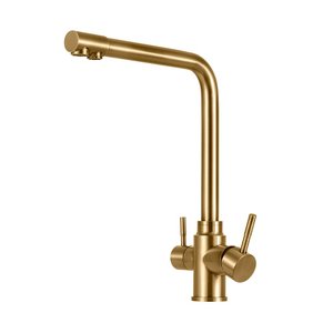 Torneira para cozinha Gourmet Misturador Monocomando Escovado Pojuca Pingoo.casa - Dourado