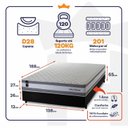 Ver imagem 3 de Conjunto Cama Box Casal c/ Molas Ensacadas Alpine Preto 138x188x65