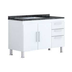 Balcão Gabinete para Pia de Cozinha 1,20m:branco